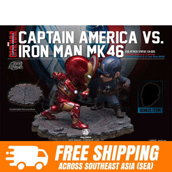 Beast Kingdom EA-025 Marvel Captain America Civil War: Captain America vs  Iron Man Mark 46 Egg Attack Figure