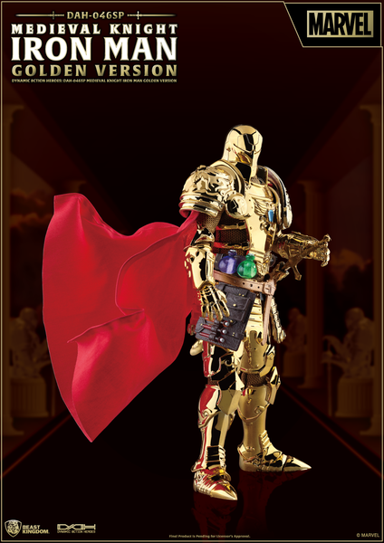 Beast Kingdom DAH-046SP Medieval Knight Iron Man Gold Version Dynamic  8ction Heroes Action Figure