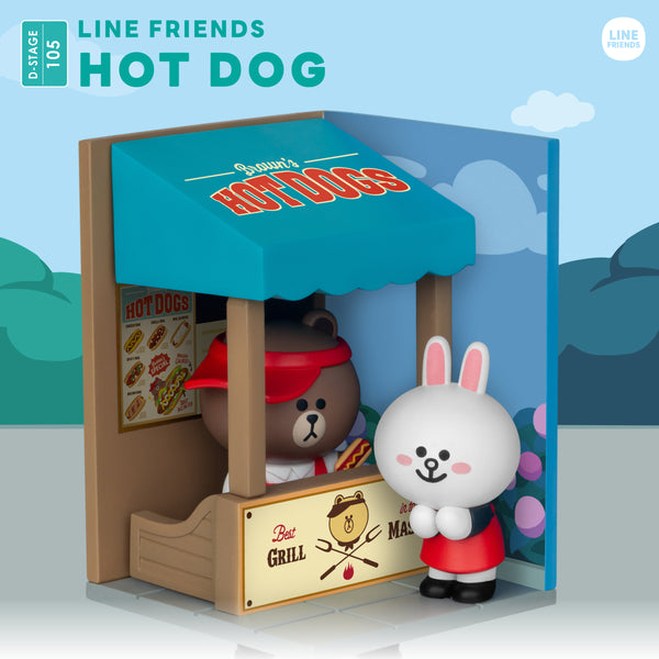 Beast Kingdom DS-105 Line Friends - Hot Dog Diorama Stage D